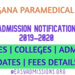 ts paramedical board admission notification 2019-2020