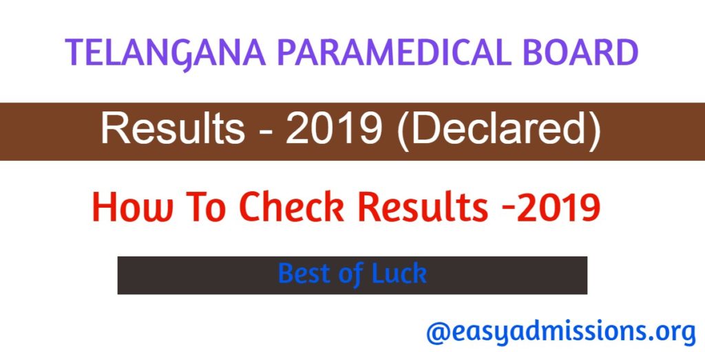 Telangana Paramedical Board Results – 2019