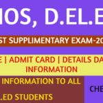 Nios DELED supplementary exam Notification -2020