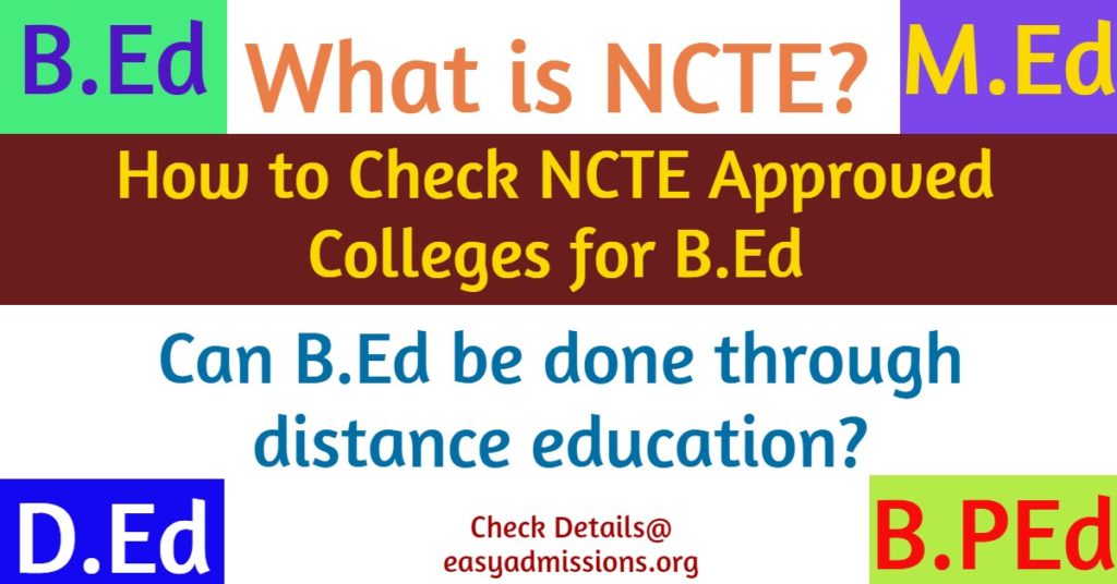 ncte approved bed colleges