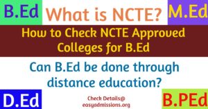 NCTE APPROVED BED COLLEGES
