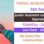 TSSPDCL Recruitment 2019 Junior Assistant cum Computer Operator Post Online Apply Dates Eligibility Exam Date