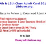 BBOSE 10th & 12th Class Admit Card 2019 Declared @bbose.org
