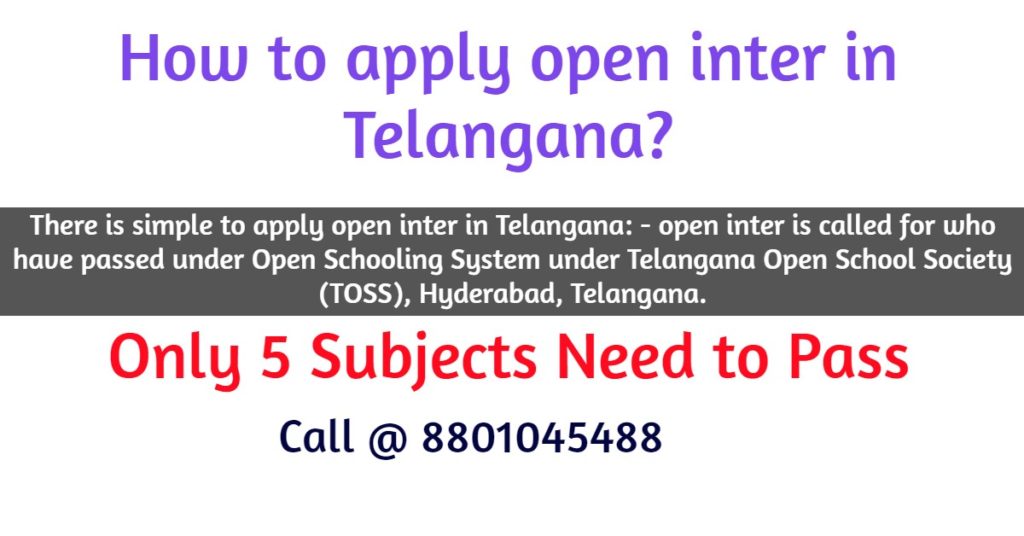 How to apply open inter in Telangana?