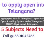 How to apply open inter in Telangana?