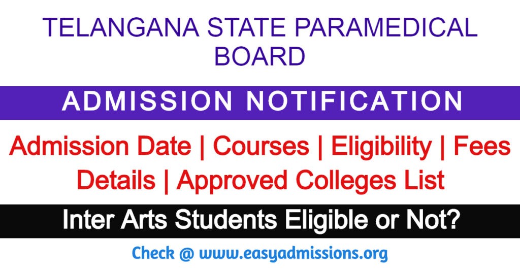 Telangana Paramedical Board Admission Notification