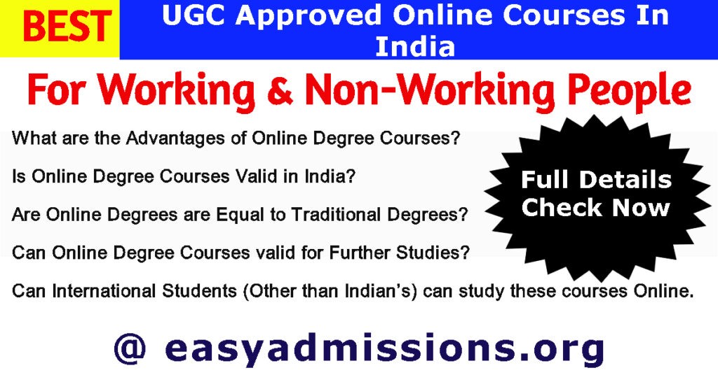 Best UGC Approved Online Courses for Working People in India