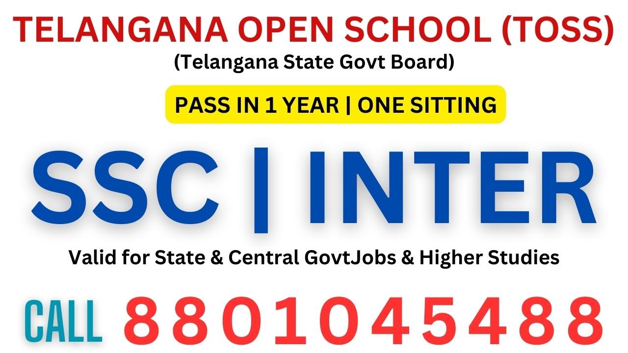 TOSS Admission 2023-24 :Telangana Open School SSC & Inter Admission