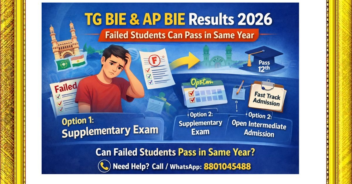 TG BIE & AP BIE Results 2026 Failed Students Can Pass in Same Year | Complete Guide