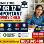 Parent helping child study, illustrating why completing 10th or 12th class is important for better career opportunities, higher education, and future success through TOSS Open School admissions.